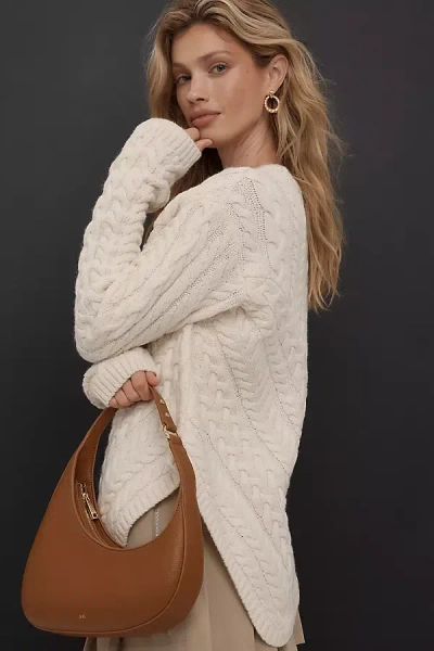 Maeve Crew-neck Relaxed Cable-knit Sweater In White