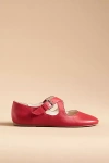 Maeve Crisscross Mary Jane Flats In Red