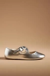 Maeve Crisscross Mary Jane Flats In Silver