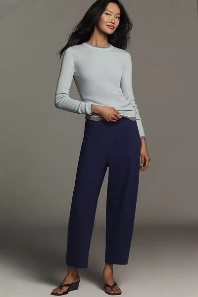 Maeve Crop Curved Trousers Pants In Blue