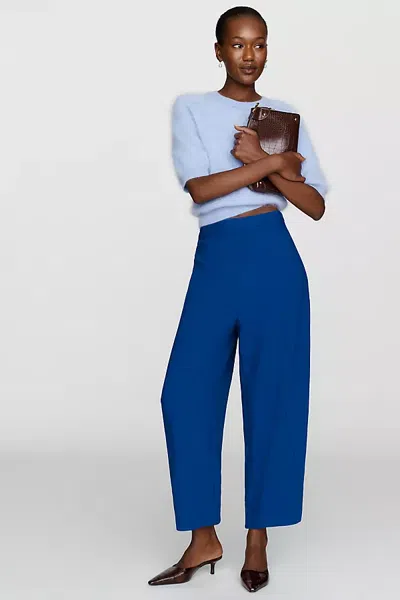 Maeve Crop Curved Trousers Pants In Blue
