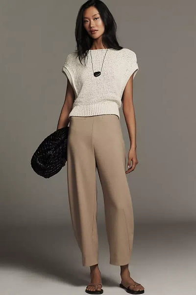 Maeve Crop Curved Trousers Pants In Neutral