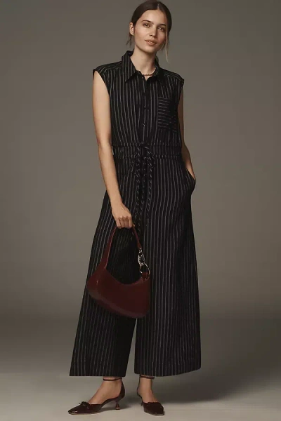 Maeve Crop Wide-leg Shirt Jumpsuit In Multicolor