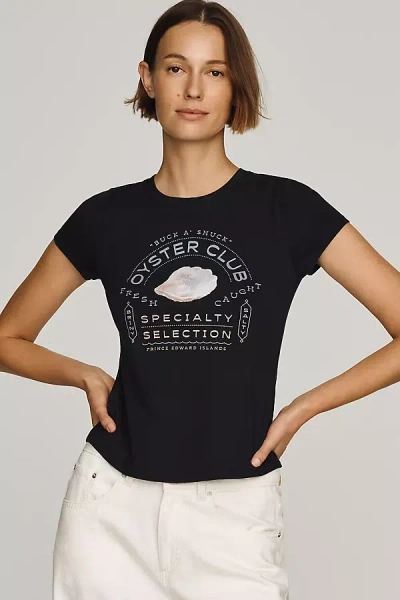 Maeve Cropped Baby Tee In Black