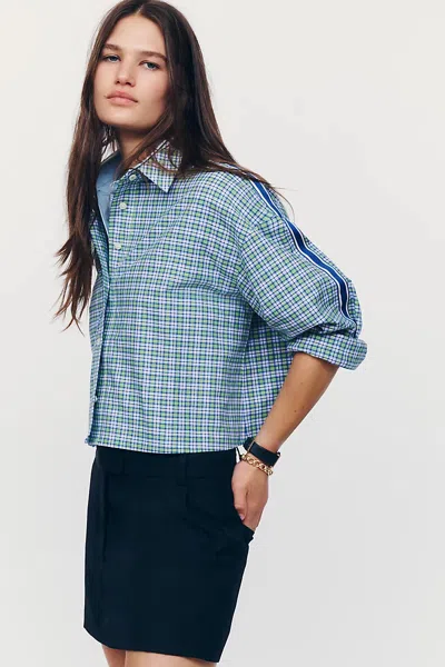 Maeve Cropped Buttondown Shirt In Multi