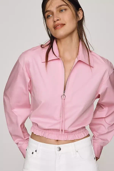 Maeve Cropped Collared Shirt Top In Multi