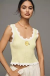 Maeve Cropped Scallop Sweater Tank