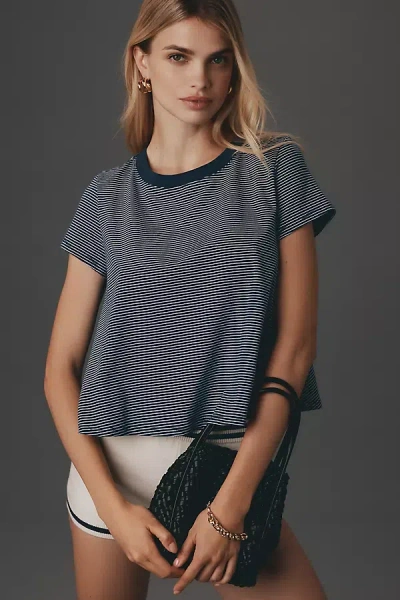 Maeve Cropped Swing T-shirt In Blue