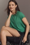 Maeve Cropped Swing Tee In Green