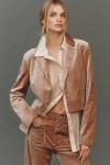 Maeve Cropped Tuxedo Blazer Jacket In Brown