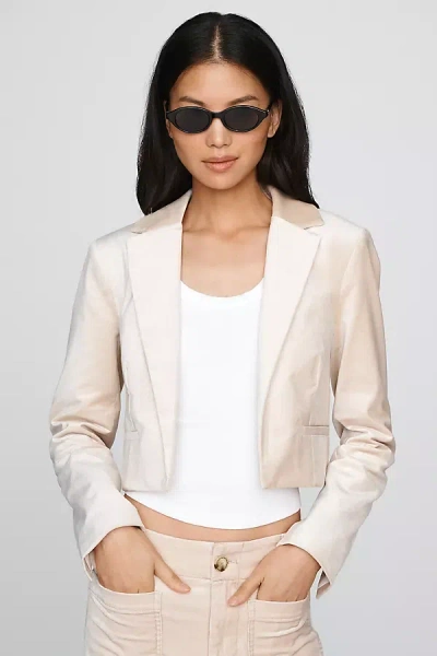 Maeve Cropped Tuxedo Blazer Jacket In Neutral