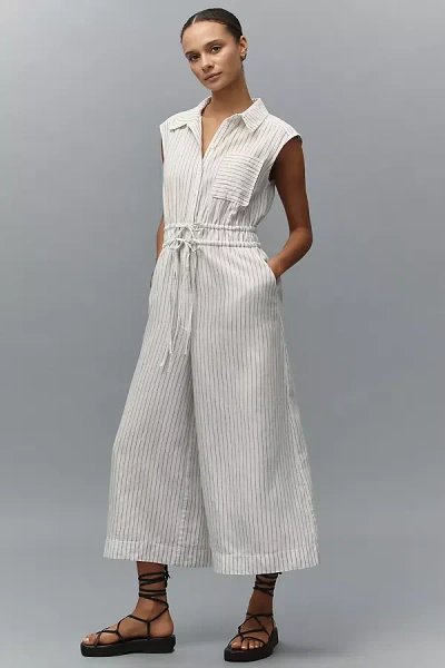 Maeve Cropped Wide-leg Shirting Jumpsuit