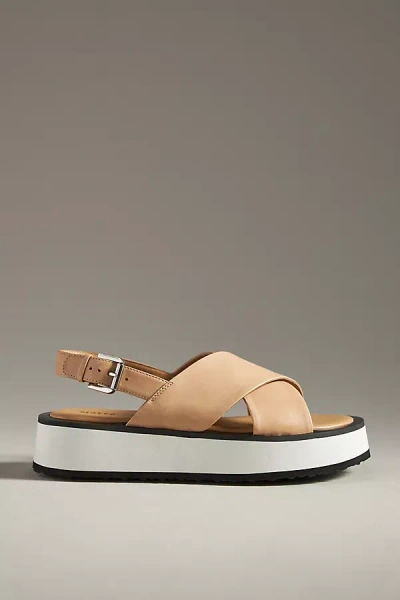 Maeve Cross-strap Platform Sandals In Beige
