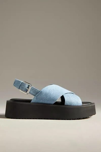 Maeve Cross-strap Platform Sandals In Blue