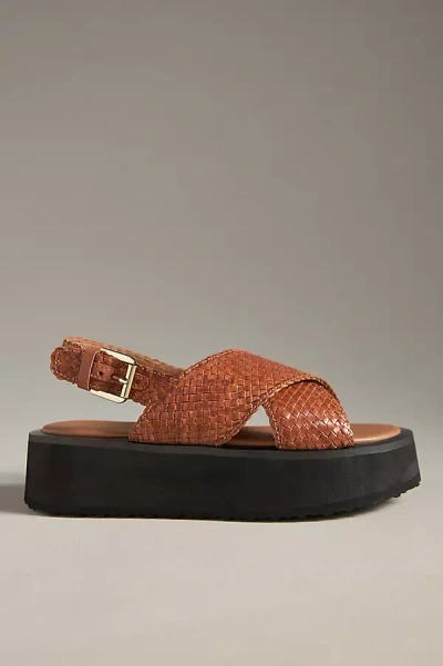 Maeve Cross-strap Platform Sandals In Brown
