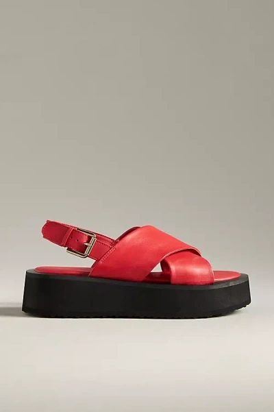 Maeve Cross-strap Platform Sandals In Red