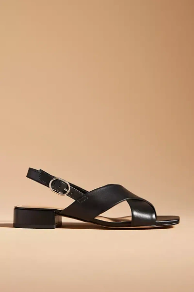 Maeve Cross-strap Slingback Heels In Black