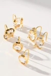 Maeve Crystal Huggie Earrings, Set Of 3 In Gold