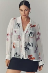 Maeve Danielle Kroll X  Sheer Chiffon Buttondown Shirt In White