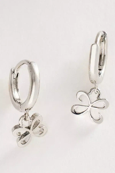 Maeve Delicate Floral Drop Earrings In Silver