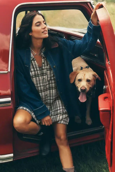 Maeve Denim Barn Coat Jacket In Blue