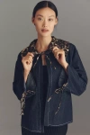 Maeve Denim Boxy Jacket In Blue