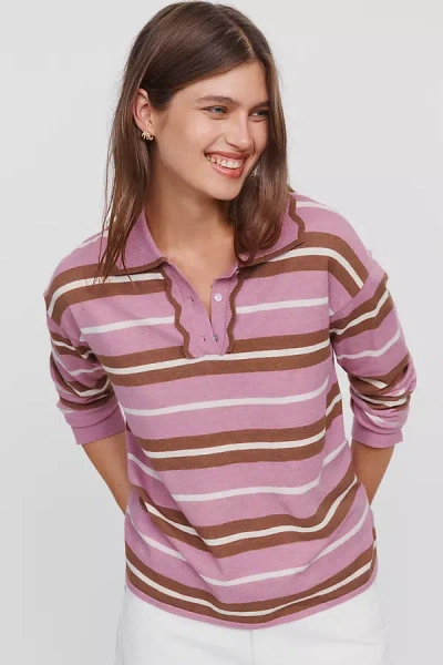 Maeve Design History X  Scallop-collar Sweater In Multi