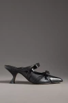Maeve Double Bow Heeled Mules In Black
