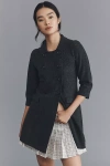 Maeve Double-breasted Merino Wool Long Cardigan Sweater In Gray