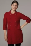 Maeve Double-breasted Merino Wool Long Cardigan Sweater In Red