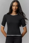 Maeve Double-layer Top In Black