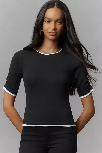 Maeve Double-layer Top In Black