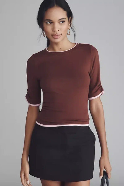 Maeve Double-layer Top In Brown