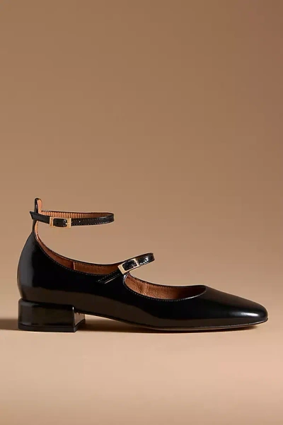 Maeve Double-strap Block-heel Mary Jane Flats In Black