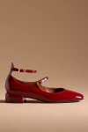 Maeve Double-strap Block-heel Mary Jane Flats In Red