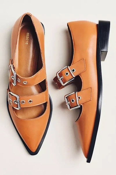 Maeve Double Strap Buckle Mary Janes In Brown