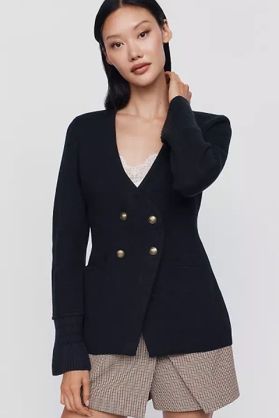 Maeve Double-breasted Sweater In Black