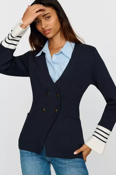 Maeve Double-breasted Sweater In Blue