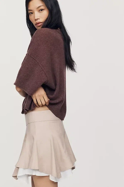 Maeve Double-layer Godet Mini Skirt In Multi