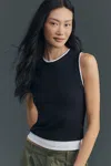 Maeve Double-layer Tank Top In Black