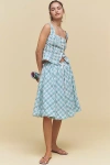 Maeve Drawstring A-line Cotton Midi Skirt