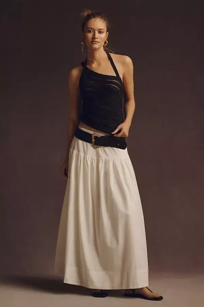 Maeve Drop-waist Poplin Skirt In White