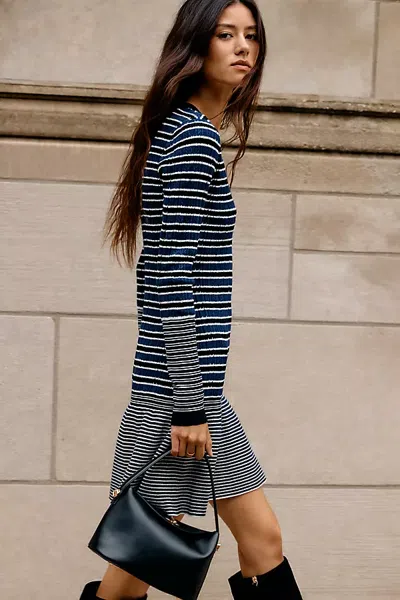 Maeve Drop Waist Sweater Mini Dress In Black