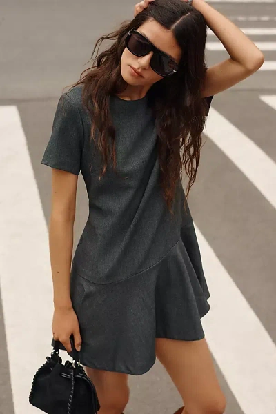 Maeve Drop-waist Mini Swing Dress In Gray