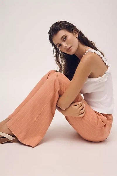Maeve Easy Summer Flare Pants In Orange