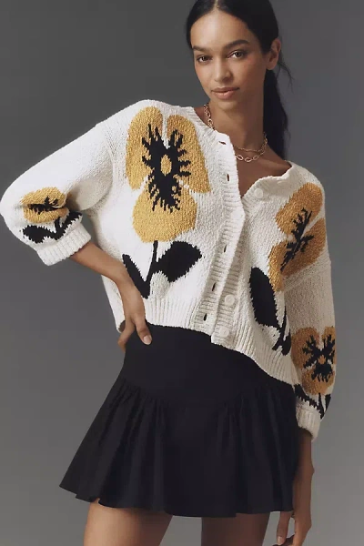 Maeve Elbow-sleeve Cardigan In Multicolor