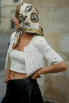 Maeve Embellished Crop Knit Tube Top In White