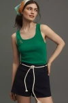 Maeve Embroidered Icon Tank Top In Green