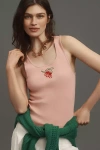 Maeve Embroidered Icon Tank Top In Pink