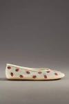 Maeve Embroidered Mesh Flats In Red